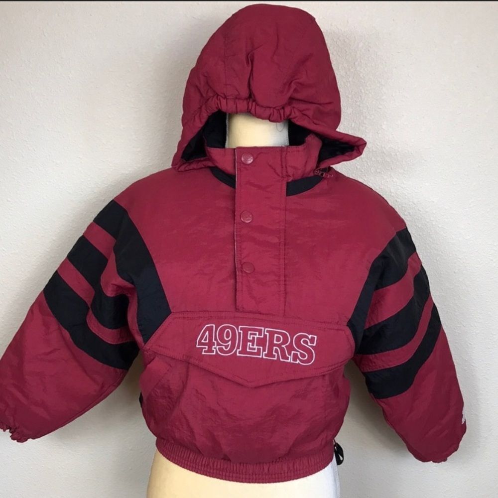 VTG, 90s San Francisco 49 ers NFl Starter Junior Parka Pullover Jacket Size S